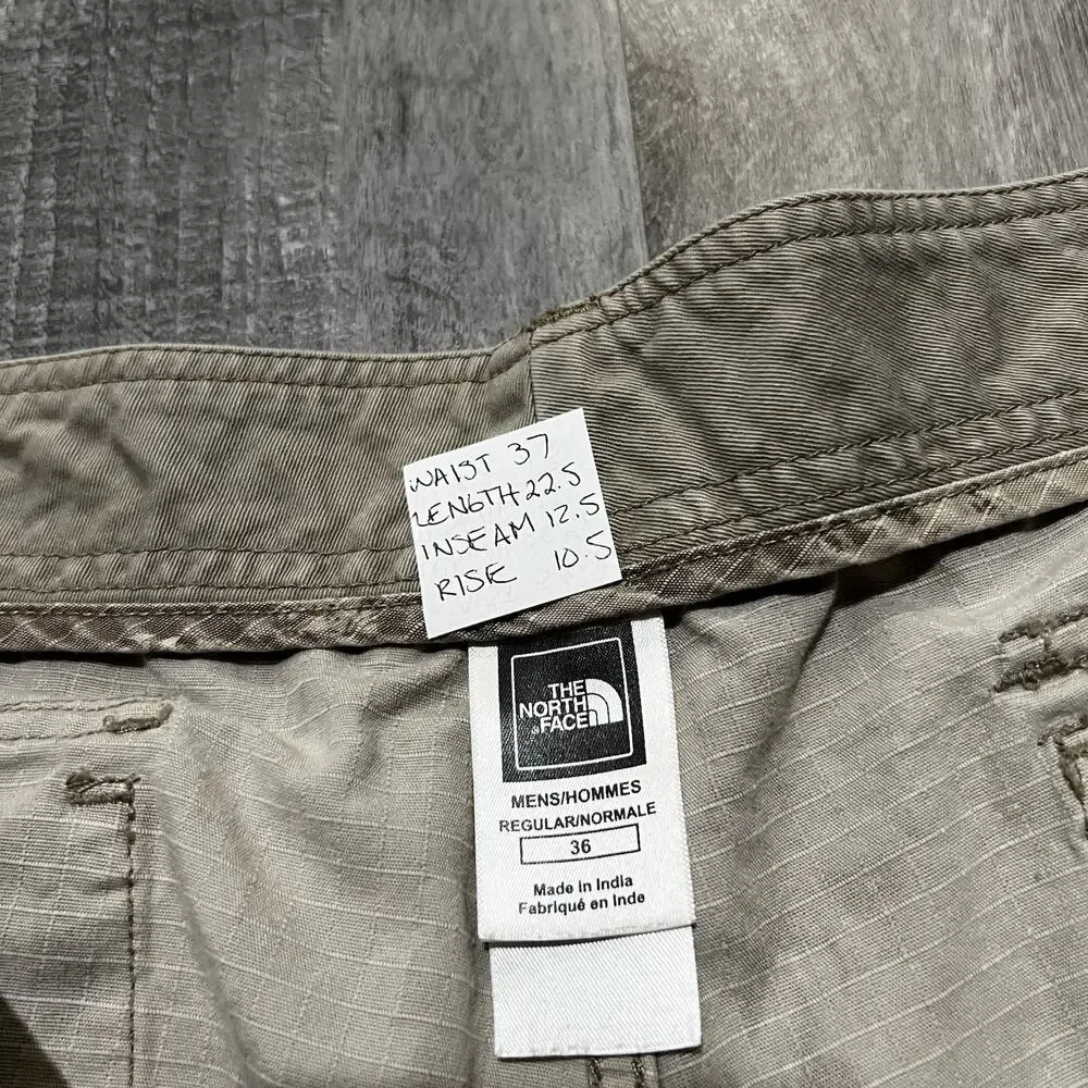 North Face Shorts Mens 36 Brown Camo Cargo Ripstop Canvas Pockets Outdoor Hike